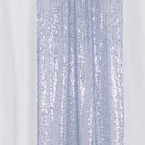 Transform Your Event with Dusty Blue Seamless Glitter Mesh Curtains
