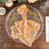Elevate Your Dining Experience with Rose Gold Wave Embroidered Sequin Mesh Dinner Napkin