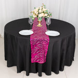 Add a Touch of Opulence with the Fuchsia Silver Wave Embroidered Sequins Table Runner