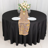 Add a Touch of Opulence with the Rose Gold Wave Embroidered Gold Sequins Table Runner