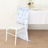 Elevate Your Wedding Reception with the White Blue Satin Chiavari Chair Slipcover